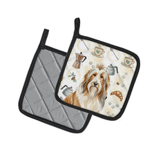 Load image into Gallery viewer, Fawn Bearded Collie Coffee Bar Pair of Pot Holders