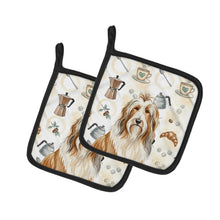Load image into Gallery viewer, Fawn Bearded Collie Coffee Bar Pair of Pot Holders