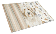 Load image into Gallery viewer, White and Tan Bearded Collie Coffee Bar Glass Cutting Board