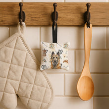 Load image into Gallery viewer, Belgian Laekenois Coffee Bar Hanging Square Fabric Ornament 3.5 × 3.5