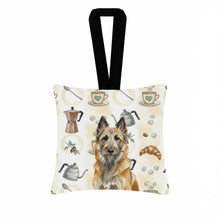 Load image into Gallery viewer, Belgian Laekenois Coffee Bar Hanging Square Fabric Ornament 3.5 × 3.5