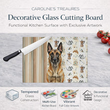 Load image into Gallery viewer, Belgian Malinois Coffee Bar Glass Cutting Board