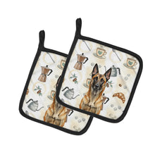 Load image into Gallery viewer, Belgian Malinois Coffee Bar Pair of Pot Holders