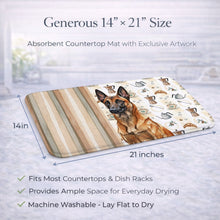 Load image into Gallery viewer, Mahogany Belgian Malinois Coffee Bar Dish Drying Mat