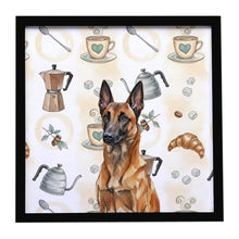 Load image into Gallery viewer, Mahogany Belgian Malinois Coffee Bar Framed Metal Print