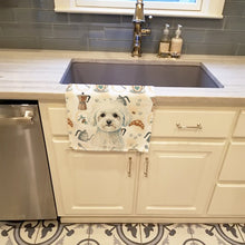 Load image into Gallery viewer, Bichon Frise Coffee Bar Kitchen Towel