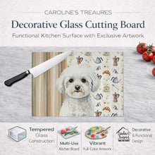 Load image into Gallery viewer, Bichon Frise Coffee Bar Glass Cutting Board