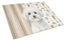 Load image into Gallery viewer, Bichon Frise Coffee Bar Glass Cutting Board