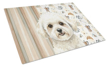 Load image into Gallery viewer, White and Cream Bichon Frise Coffee Bar Glass Cutting Board
