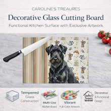 Load image into Gallery viewer, Black Russian Terrier Coffee Bar Glass Cutting Board