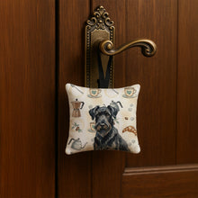 Load image into Gallery viewer, Black Russian Terrier Coffee Bar Hanging Square Fabric Ornament 3.5 × 3.5