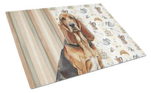 Load image into Gallery viewer, Liver and Tan Bloodhound Coffee Bar Glass Cutting Board