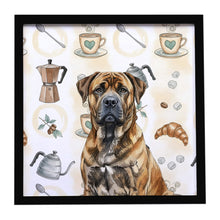 Load image into Gallery viewer, Brindle Boerboel Coffee Bar Framed Metal Print