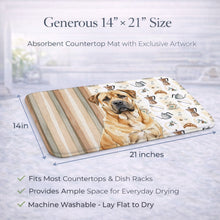 Load image into Gallery viewer, Fawn Boerboel Coffee Bar Dish Drying Mat