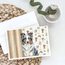 Load image into Gallery viewer, Blue Merle Border Collie Coffee Bar Greeting Cards Pack of 8