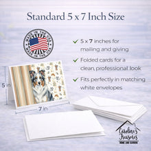 Load image into Gallery viewer, Blue Merle Border Collie Coffee Bar Greeting Cards Pack of 8