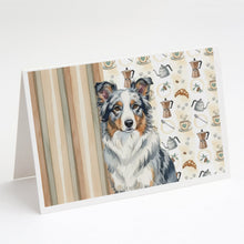 Load image into Gallery viewer, Blue Merle Border Collie Coffee Bar Greeting Cards Pack of 8