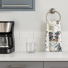 Load image into Gallery viewer, Blue Merle Border Collie Coffee Bar Kitchen Towel