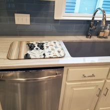 Load image into Gallery viewer, Border Collie Coffee Bar Dish Drying Mat