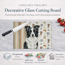 Load image into Gallery viewer, Border Collie Coffee Bar Glass Cutting Board