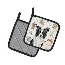 Load image into Gallery viewer, Border Collie Coffee Bar Pair of Pot Holders