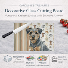 Load image into Gallery viewer, Blue and Tan Border Terrier Coffee Bar Glass Cutting Board