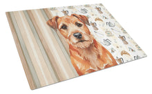 Load image into Gallery viewer, Red Border Terrier Coffee Bar Glass Cutting Board