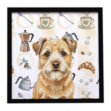 Load image into Gallery viewer, Wheaten Border Terrier Coffee Bar Framed Metal Print