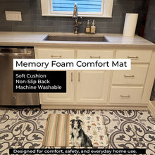 Load image into Gallery viewer, Black and White Borzoi Coffee Bar Memory Foam Kitchen Mat