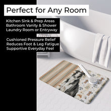 Load image into Gallery viewer, Black and White Borzoi Coffee Bar Memory Foam Kitchen Mat