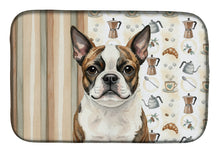Load image into Gallery viewer, Brindle Boston Terrier Coffee Bar Dish Drying Mat