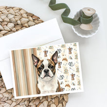 Load image into Gallery viewer, Brindle Boston Terrier Coffee Bar Greeting Cards Pack of 8