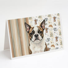 Load image into Gallery viewer, Brindle Boston Terrier Coffee Bar Greeting Cards Pack of 8