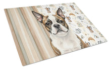 Load image into Gallery viewer, Brindle Boston Terrier Coffee Bar Glass Cutting Board