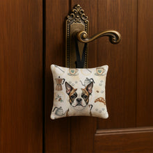 Load image into Gallery viewer, Brindle Boston Terrier Coffee Bar Hanging Square Fabric Ornament 3.5 × 3.5