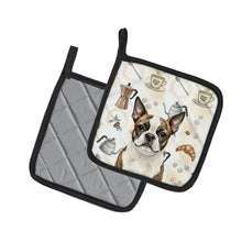 Load image into Gallery viewer, Brindle Boston Terrier Coffee Bar Pair of Pot Holders