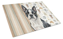 Load image into Gallery viewer, Boston Terrier Coffee Bar Glass Cutting Board