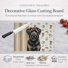 Load image into Gallery viewer, Brindle Bouvier des Flandres Coffee Bar Glass Cutting Board