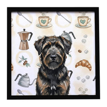 Load image into Gallery viewer, Brindle Bouvier des Flandres Coffee Bar Framed Metal Print