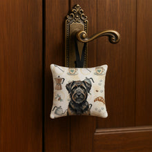 Load image into Gallery viewer, Brindle Bouvier des Flandres Coffee Bar Hanging Square Fabric Ornament 3.5 × 3.5