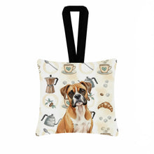 Load image into Gallery viewer, Boxer Coffee Bar Hanging Square Fabric Ornament 3.5 × 3.5