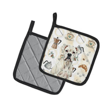 Load image into Gallery viewer, White Boxer Coffee Bar Pair of Pot Holders