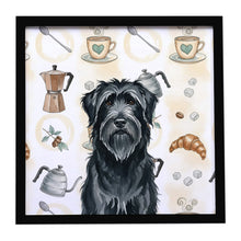 Load image into Gallery viewer, Black Briard Coffee Bar Framed Metal Print