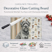 Load image into Gallery viewer, Gray Briard Coffee Bar Glass Cutting Board