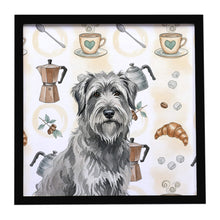 Load image into Gallery viewer, Gray Briard Coffee Bar Framed Metal Print