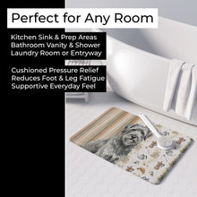 Load image into Gallery viewer, Gray Briard Coffee Bar Memory Foam Kitchen Mat