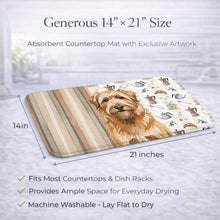 Load image into Gallery viewer, Tawny Briard Coffee Bar Dish Drying Mat