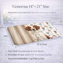 Load image into Gallery viewer, Liver and White Brittany Coffee Bar Dish Drying Mat