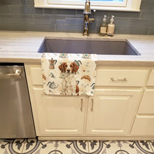 Load image into Gallery viewer, Liver and White Brittany Coffee Bar Kitchen Towel