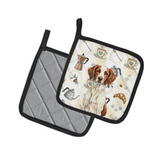 Load image into Gallery viewer, Liver and White Brittany Coffee Bar Pair of Pot Holders